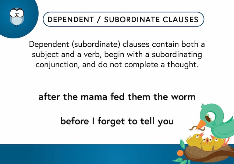 Dependent Clauses Def Card-FINAL Dependent Clauses
