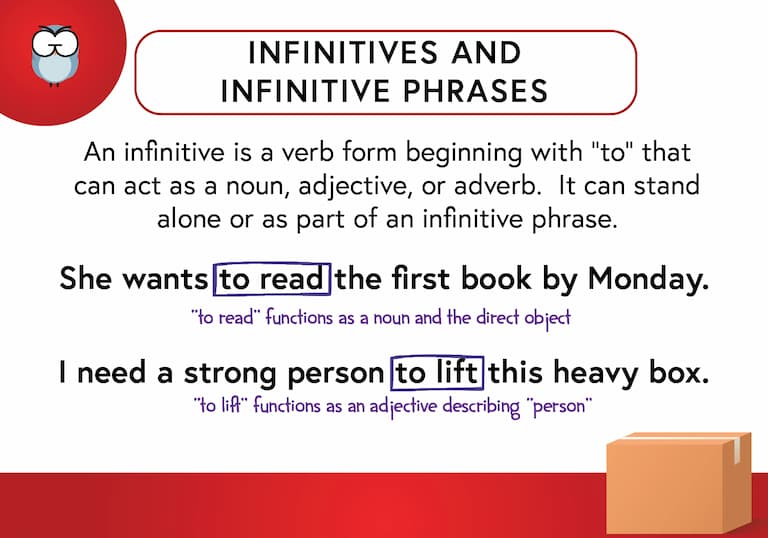 Infinitives and Infinitive Phrases Def Card FINAL Infinitives and Infinitive Phrases