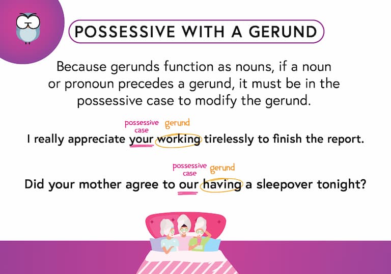 Possesive with Gerunds Def Card-FINAL Possesive Use with Gerunds
