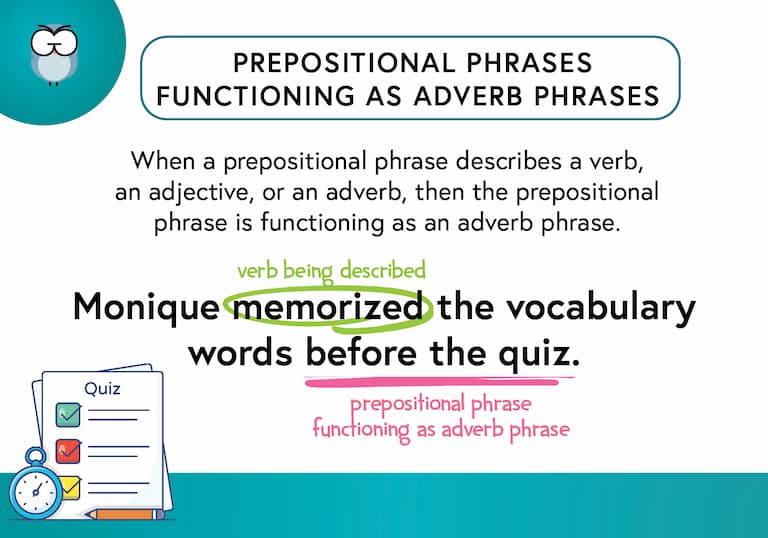 Prep Phrases as Adverb Def Card Final Prepositional Phrases Functioning as Adverb Phrases